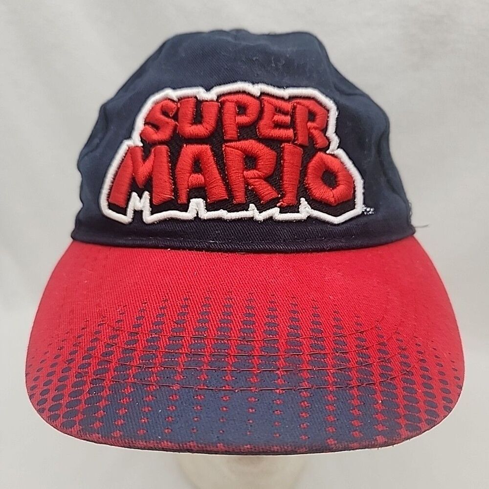 Cap Super Mario Hat Kids OS Blue Strapback Bowser Toad All Over Print Bill